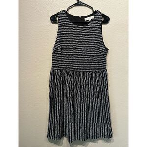 Loft black and white patterned sleeveless midi length dress size large NWOT